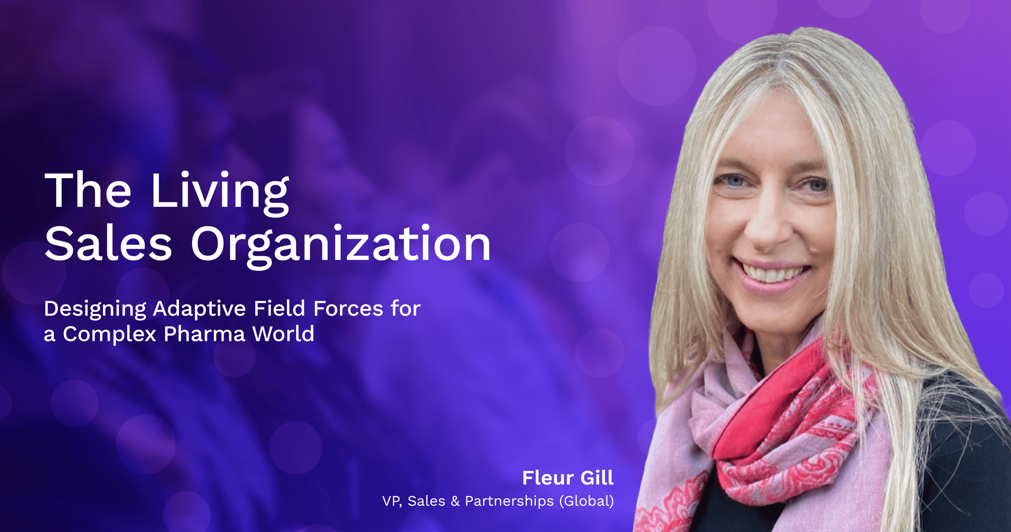Fleur Gill speaking at Reuters Pharma 2026 on adaptive pharma sales organization
